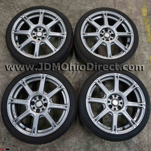 JDM WORK Emotion XC8 17" 4x100 Wheel and Tire Set 